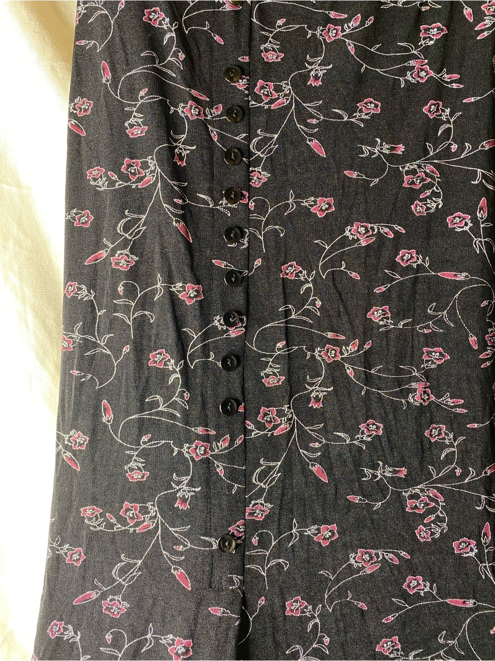 Briggs New York Black Maxi Skirt with Pink Floral Print - Picture 2 of 5
